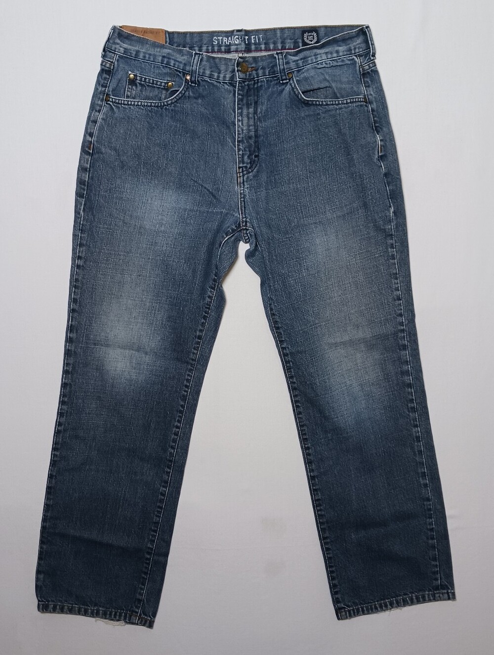 Vintage Chaps Denim Mens Straight Relaxed Fit Jeans 34X30 Medium Blue Wash